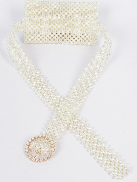Handmade Faux Pearl Belt Bag